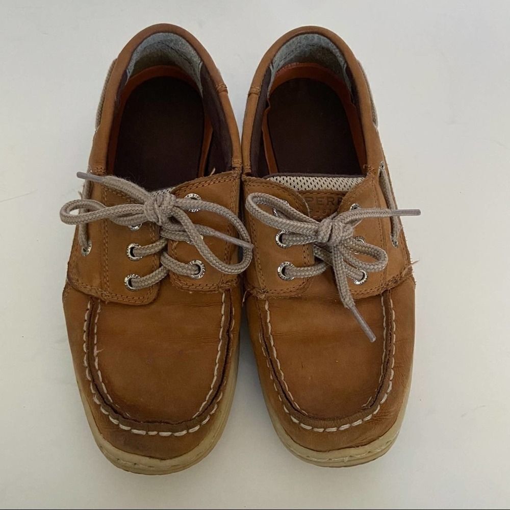 SPERRY Boat Shoes Tan Billfish Kids Size 2.5